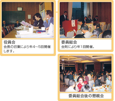 役員会，委員総会，委員総会後の懇親会